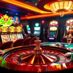Exciting casino gaming with roulette and slots at https://nohu90.download/, showcasing thrilling bets and lavish décor.