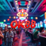 Engaging scene of Nhà cái OK88's online casino with vibrant games and players enjoying their experience.