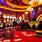 Nohu enhances the thrill at a luxurious poker table with vibrant chips and cards.
