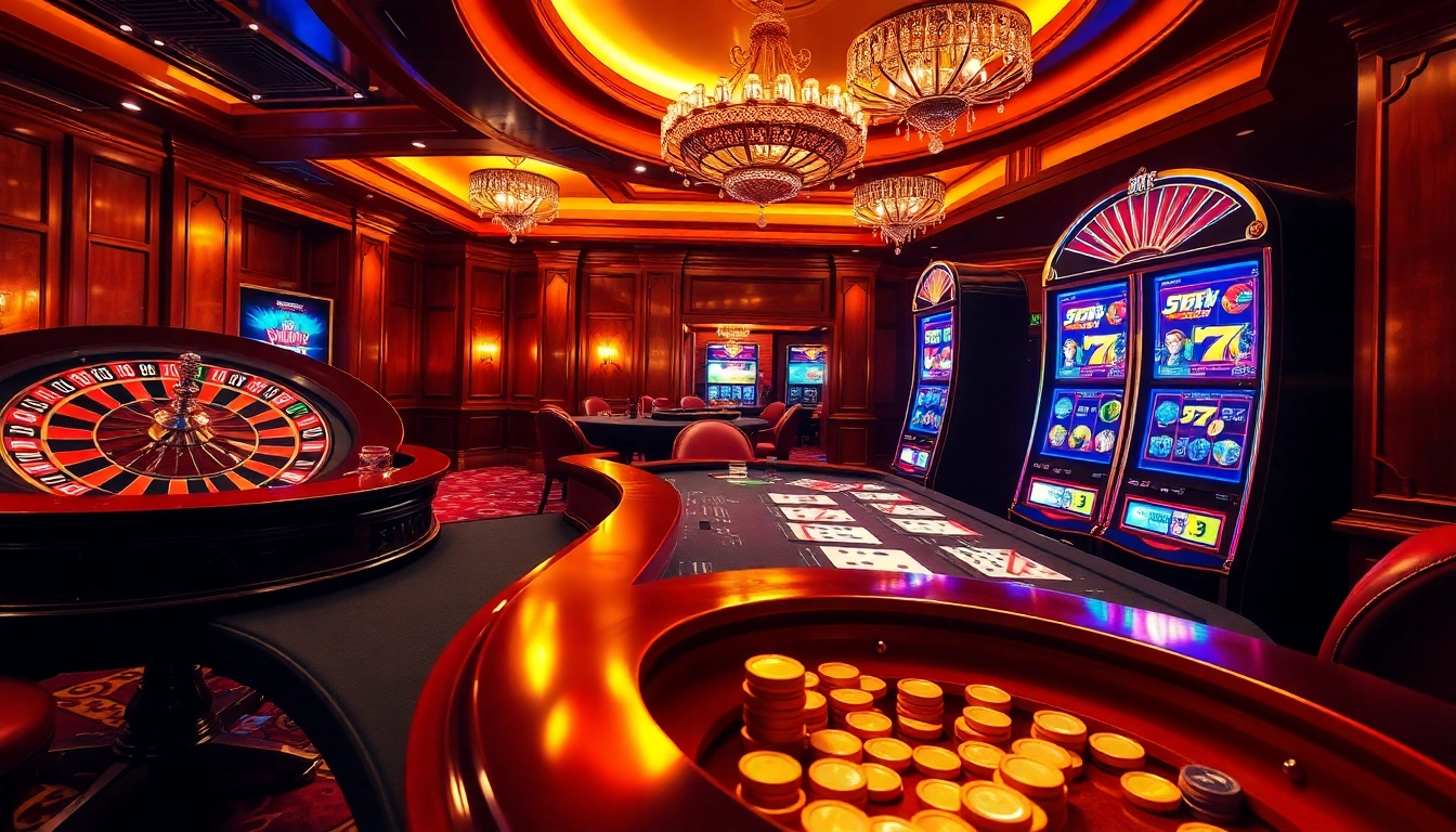 Experience the thrill of winning at 8XBET with vibrant casino scenes featuring roulette, cards, and chips.