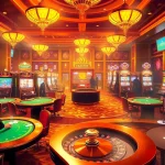 Experience the allure of AAAJILI PH with vibrant casino tables and slot machines in action.