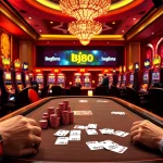 Experience the thrill of winning at poker and slots at https://bj88.fans/ with vibrant casino scenes of action and excitement.