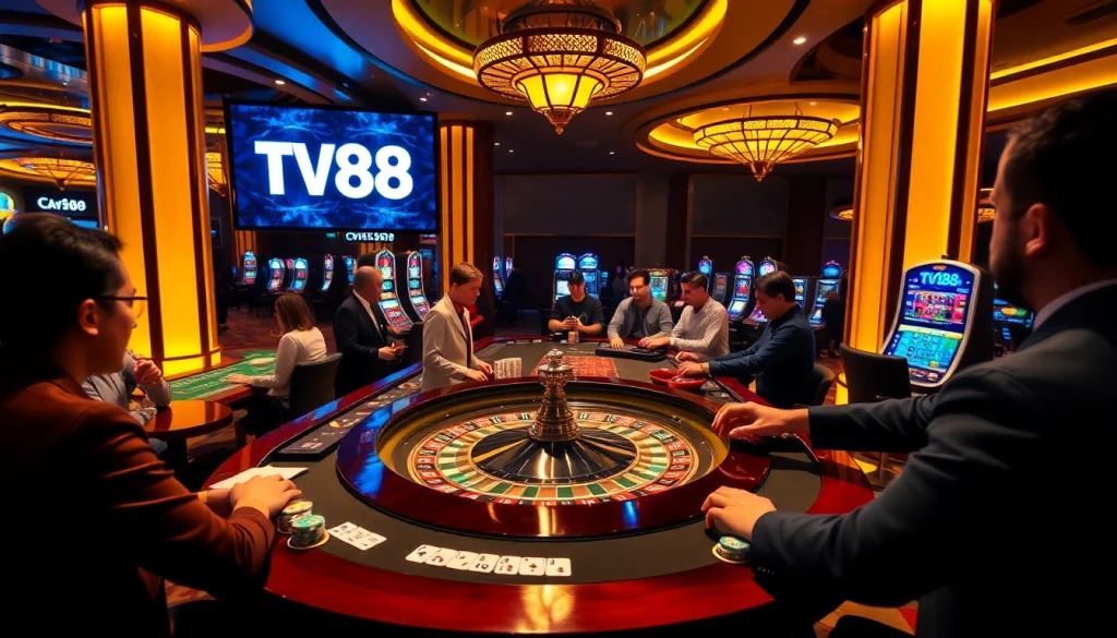 TV88 enhances the casino experience with thrilling roulette action, vibrant poker chips, and immersive gameplay.