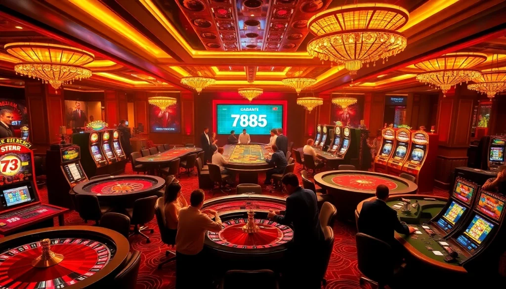 789BET players enjoy a thrilling game of baccarat in a luxurious casino setting.