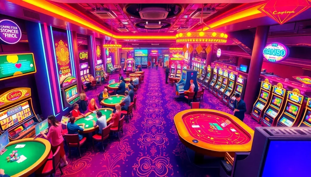 Players celebrating a win at Nhà cái SP666, showcasing vibrant casino games and atmosphere.