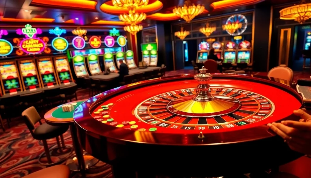 Experience the thrill of 789win with vibrant roulette wheels and lively casino tables in play.