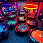 Experience the thrill of MM88 online casino gaming, featuring vibrant tables and players engaged in poker and roulette.