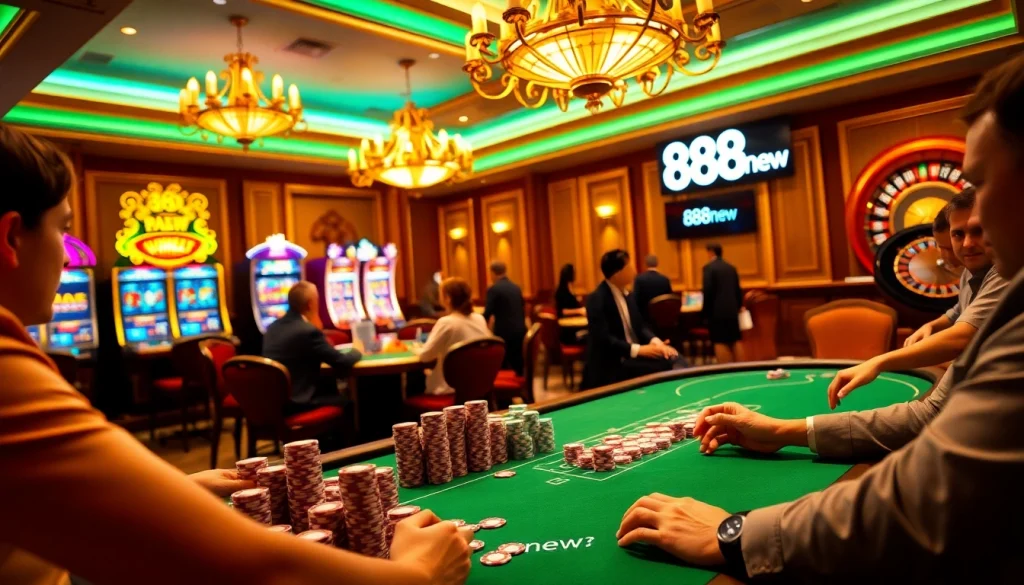 Experience the excitement of playing poker at 888new casino with vibrant chips and dynamic gameplay.