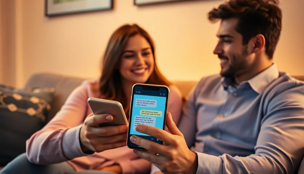 Sexting AI enhances intimate moments via engaging digital messages between a couple.