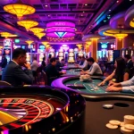 Experience a thrilling VVJL casino atmosphere with players engaged in exciting games, from poker to roulette.